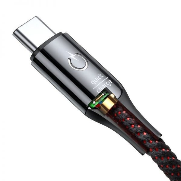 Baseus C-shaped Cable USB-C LED QC 3.0 1m (Black) navod