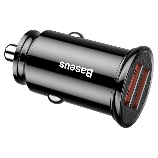 Baseus Circular Car Charger 2xUSB QC3.0 5A 30W (Black) distributor