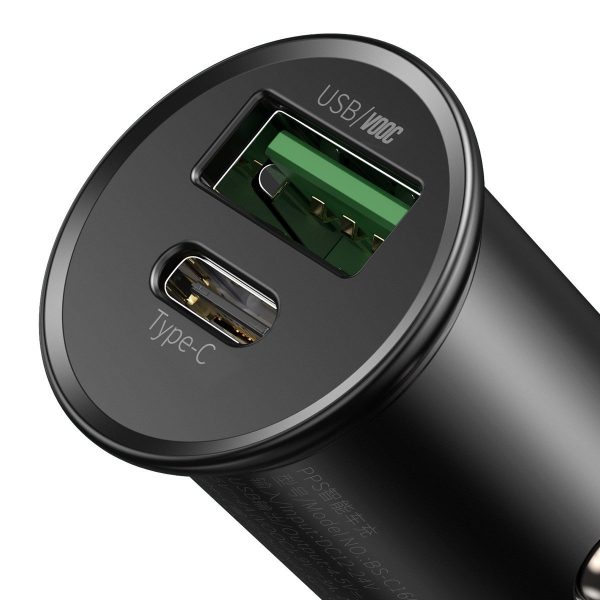 Baseus Circular Metal PPS Quick Charger Car Charger 30W Black cena