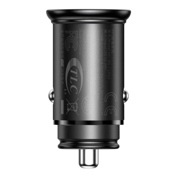 Baseus Circular Metal PPS Quick Charger Car Charger 30W Black distributor