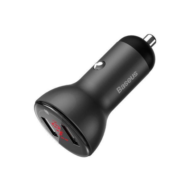 Baseus Digital Display Dual QC3.0 45W 5A (gray) sk