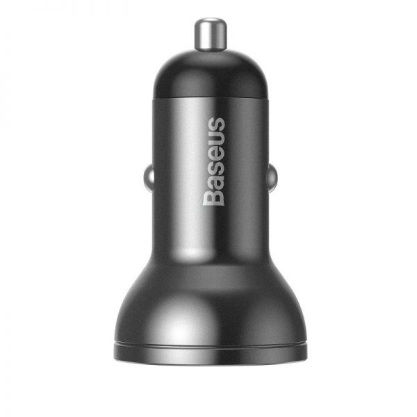 Baseus Digital Display Dual USB 4.8A Car Charger 24W Grey distributor