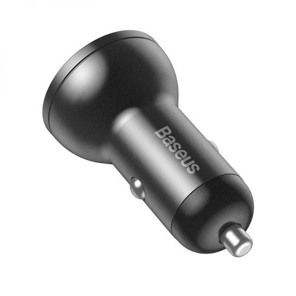 Baseus Digital Display Dual USB 4.8A Car Charger 24W Grey sk