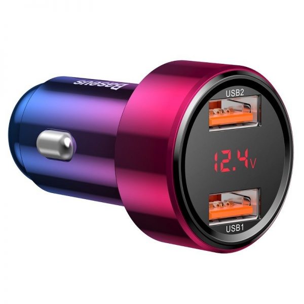 Baseus Magic Car Charger 2x USB QC 3.0 45W (Red+Blue) cena