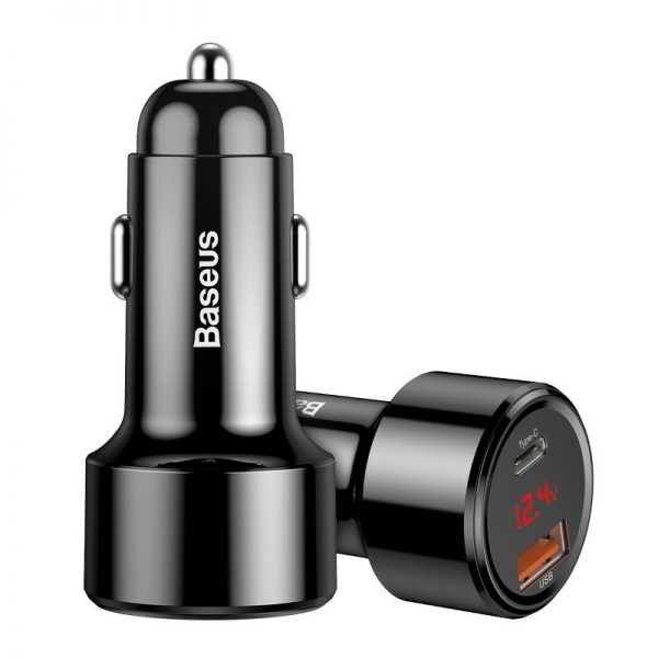 Baseus Magic Car Charger USB + USB-C QC 4.0  PD 45W (Black) navod