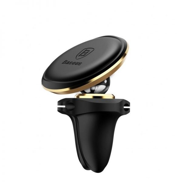 Baseus Magnetic Air Vent Car Mount Holder with cable clip Gold sk