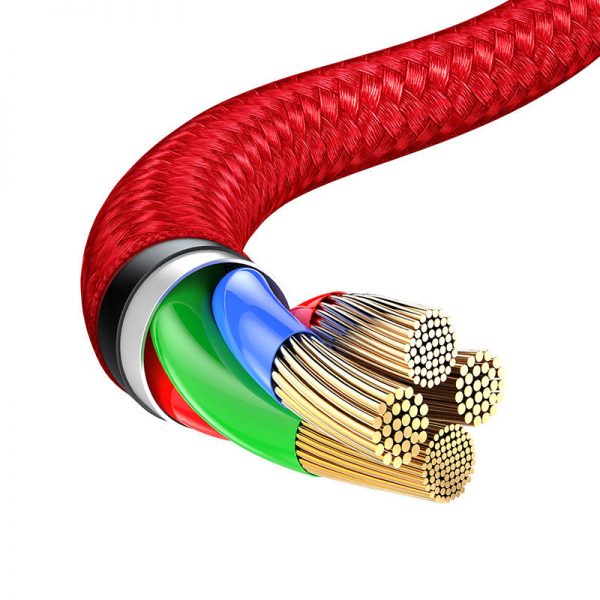 Baseus Rapid Series 3-in-1 cable USB-C For M+L+T  1.2m ( Red ) sk