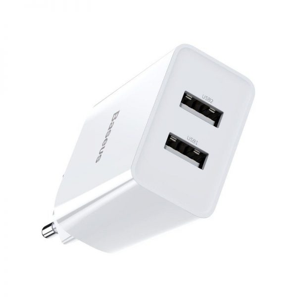 Baseus Speed Mini Dual U Charger 10.5W (EU) White navod