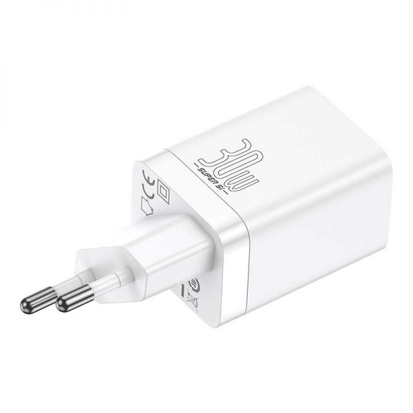 Baseus Super Si Pro Quick Charger USB + USB-C 30W (white)
