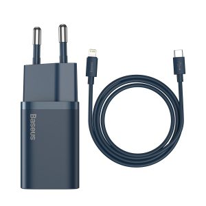 Baseus Super Si Quick Charger 1C 20W with USB-C cable for Lightning 1m (blue)